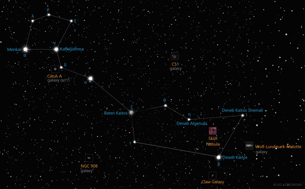 Constellation Cetus the Whale Star Map