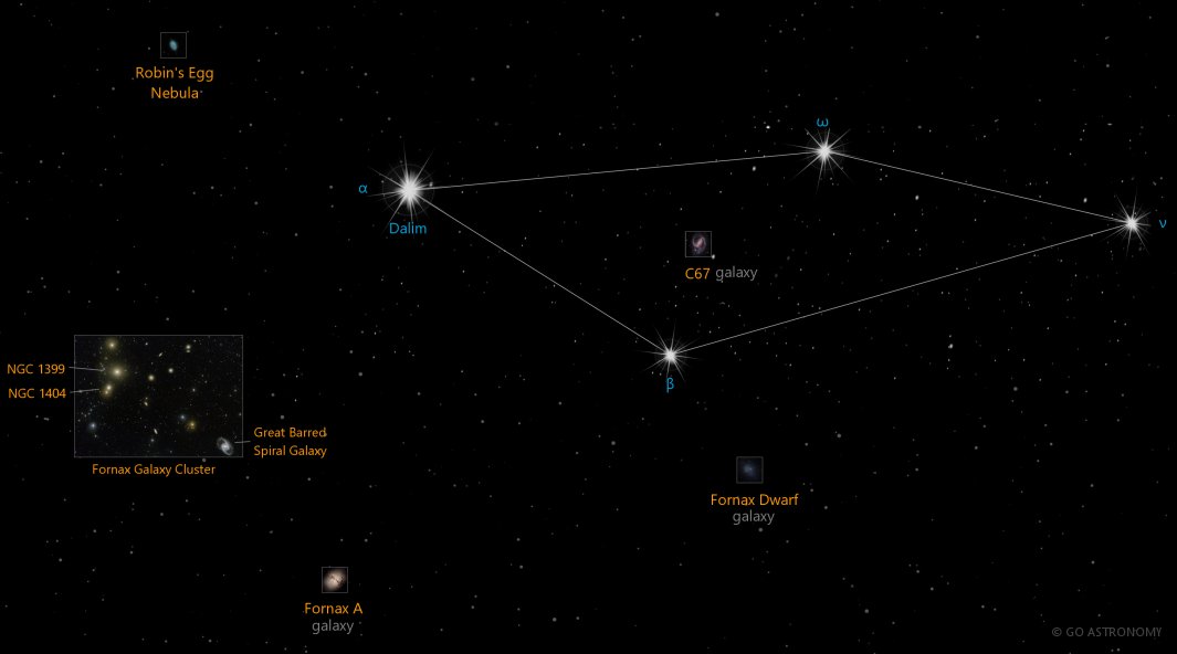 Constellation Fornax the Furnace Star Map