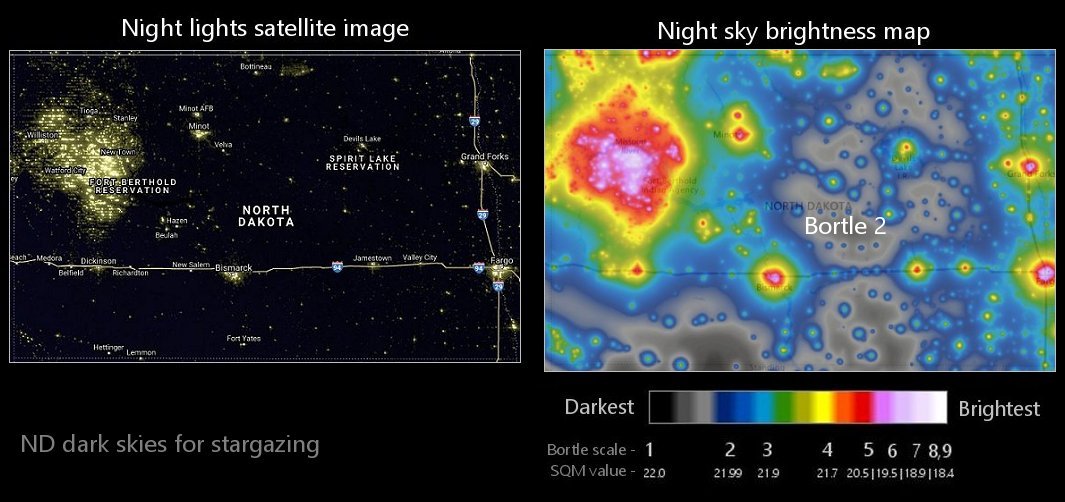 ND night sky light pollution map