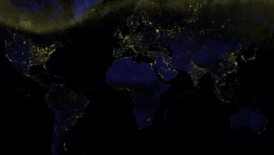 Worldwide light pollution map
