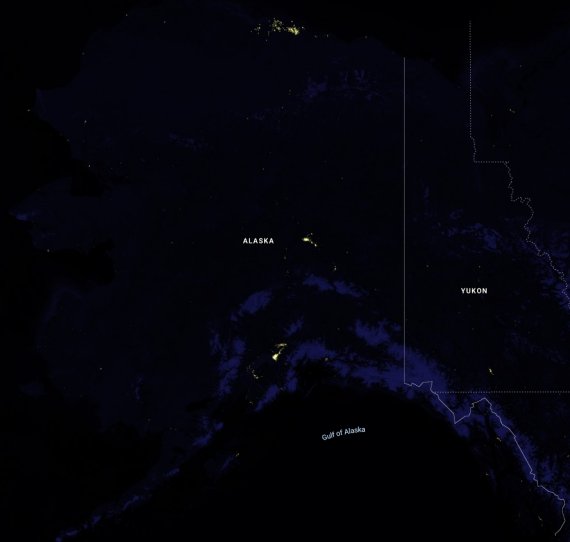 AK light pollution satellite image