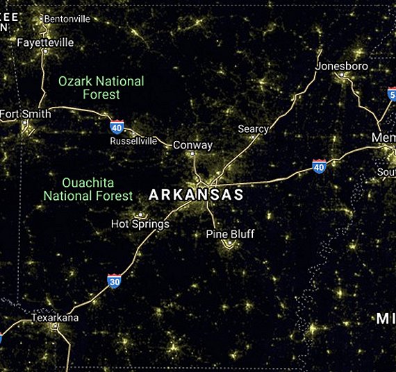AR light pollution satellite image
