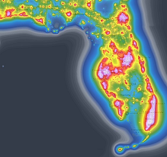 FL Bortle scale map