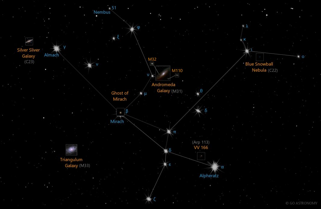 Constellation Andromeda the Daughter of Cepheus Star Map