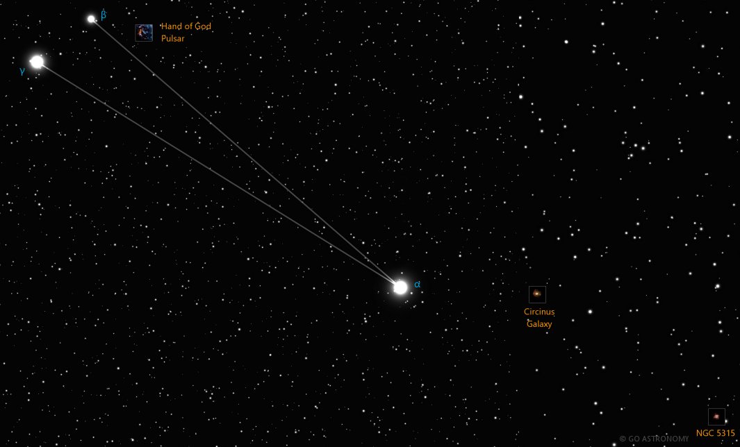 Constellation Circinus the Drafting Compass Star Map