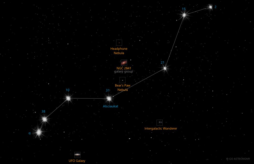 Constellation Lynx the Lynx Star Map