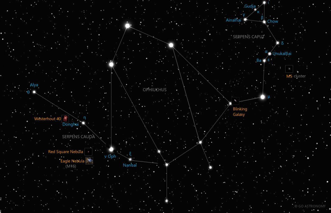 Constellation Serpens the Serpent Star Map