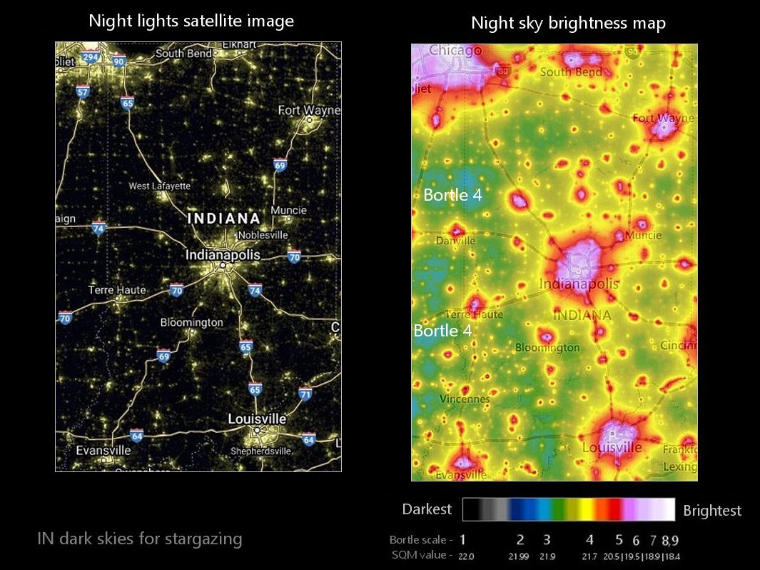 IN night sky light pollution map
