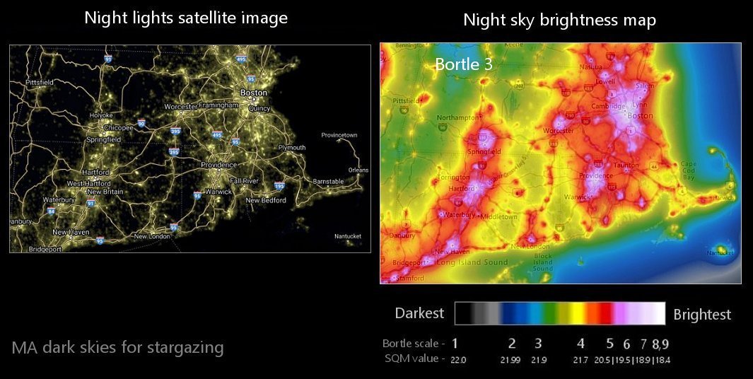 MA night sky light pollution map