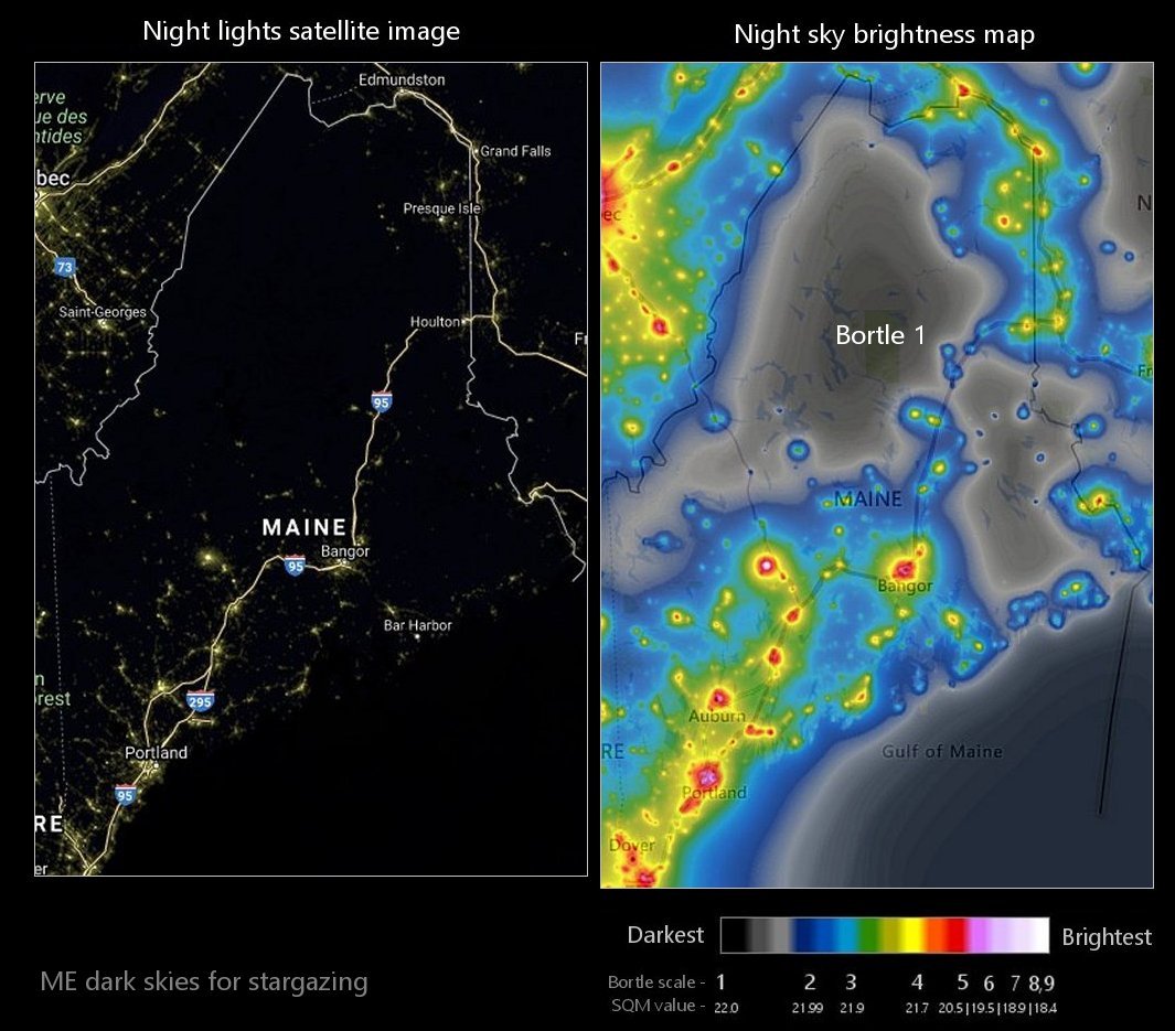 ME night sky light pollution map