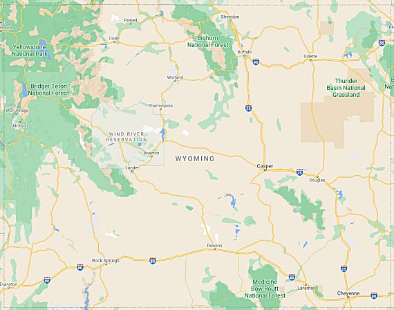 WY parks map