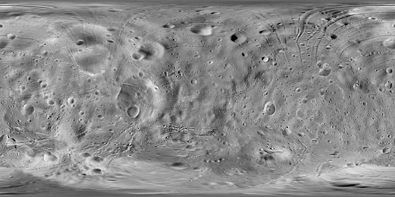 Phobos surface map Phobos surface map