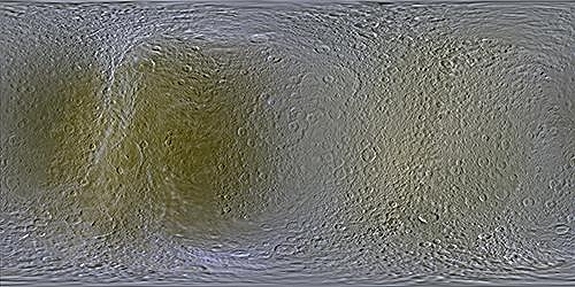 Rhea moon surface map