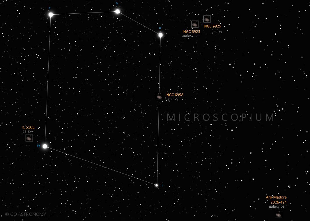 Constellation Microscopium the Microscope Star Map